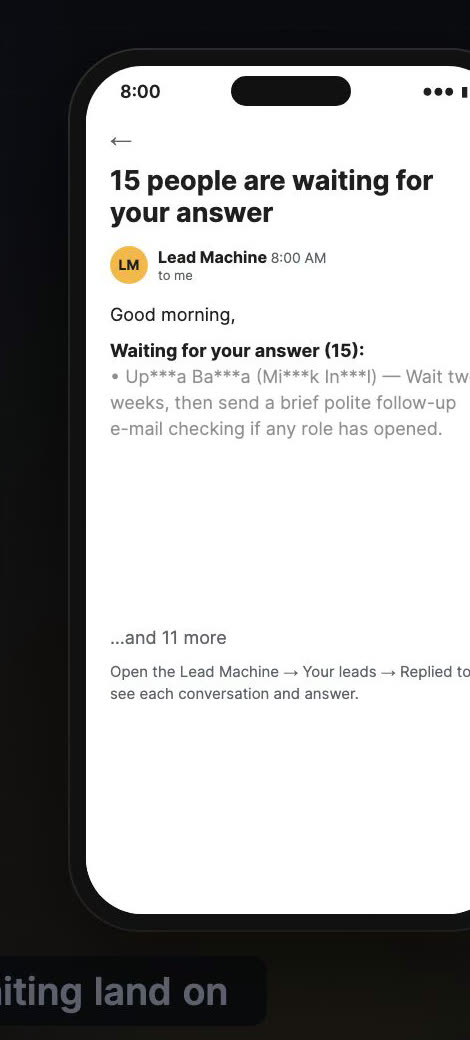 The 8 am digest on a phone